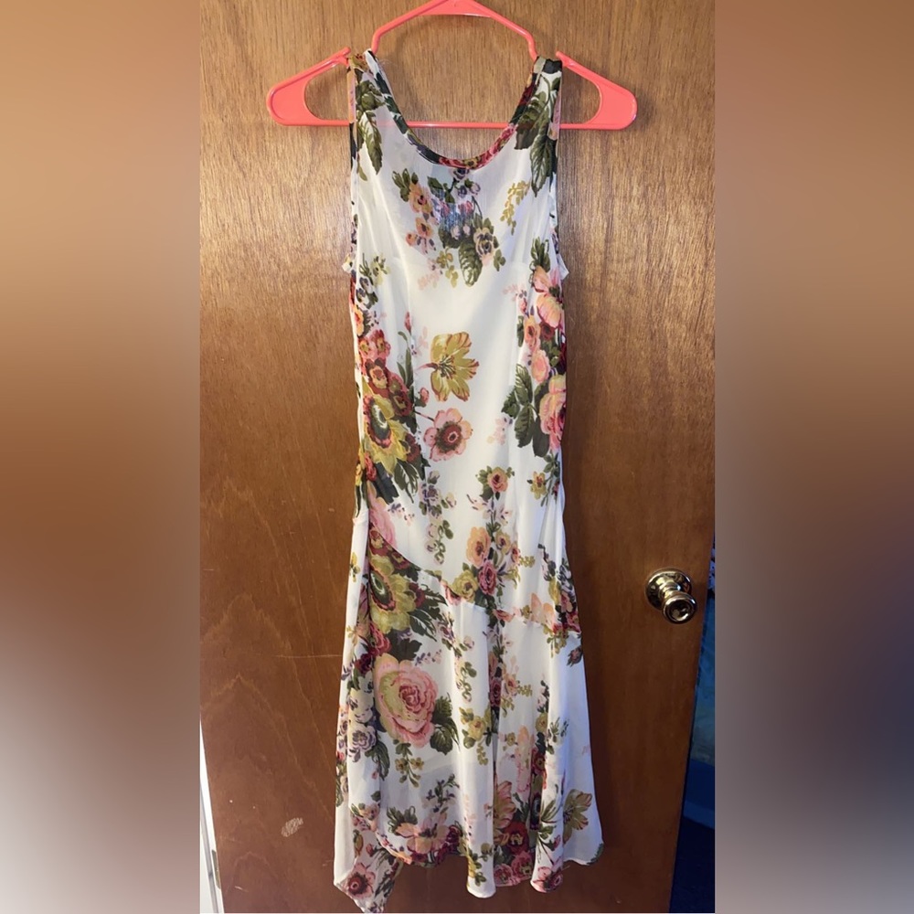 Dress Barn White Floral Cowl Neck Sundress - Picture 2 of 5